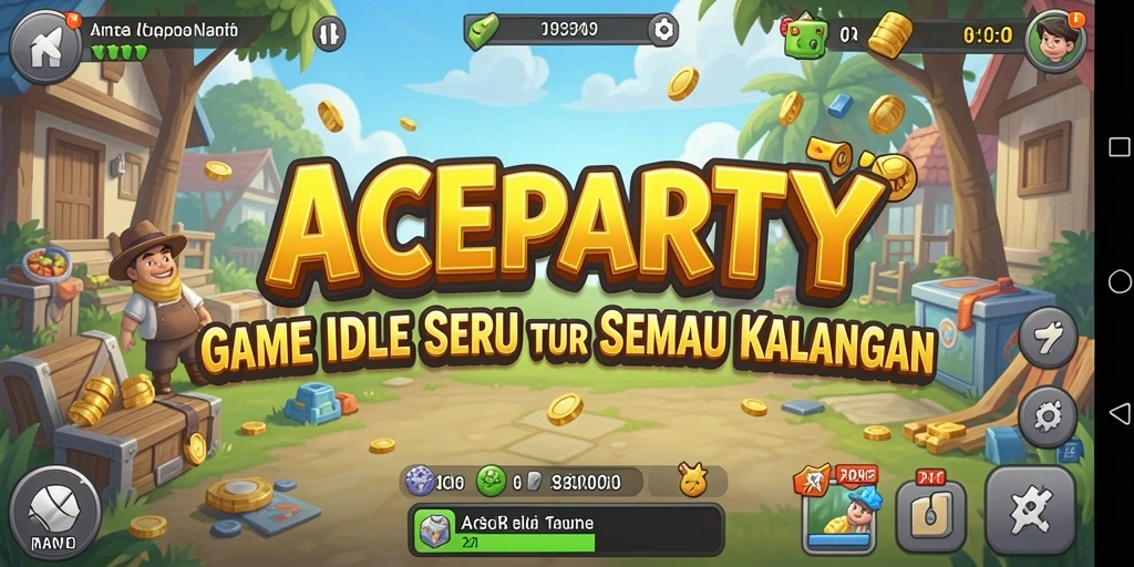 Screenshot gameplay <strong>ACEPARTY</strong> menampilkan karakter yang lucu dan aktivitas seru.