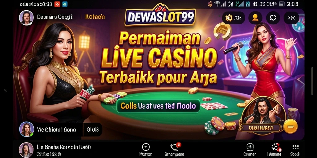 Screenshot gameplay DEWASLOT99 menampilkan dealer langsung yang interaktif.