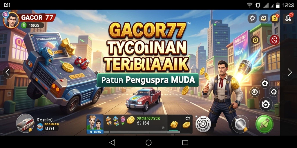 Screenshot GACOR77 menampilkan pemain mengelola bisnis dengan cermat.