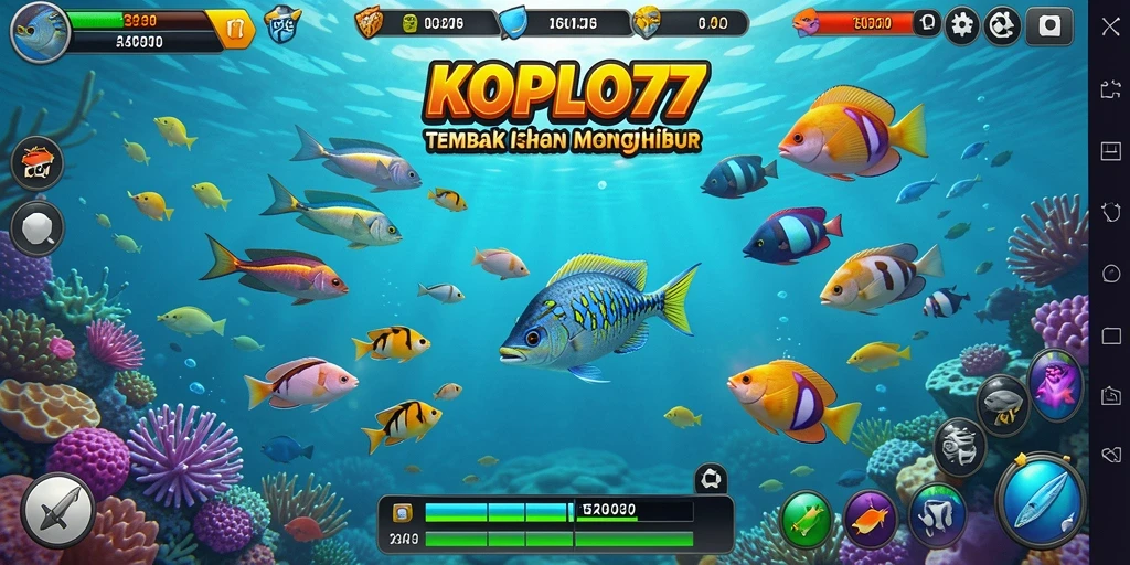 Screenshot KOPLO77 menampilkan aksi seru Tembak Ikan.