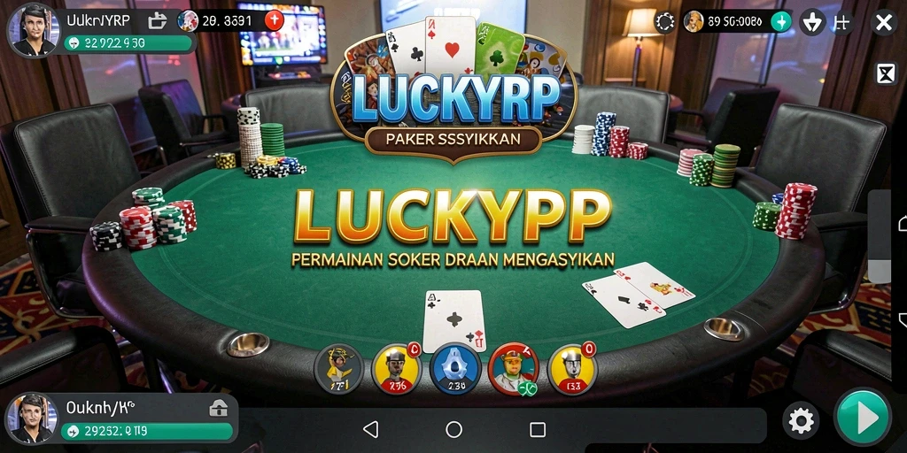 Screenshot gameplay LUCKYRP dengan aksi Poker seru.