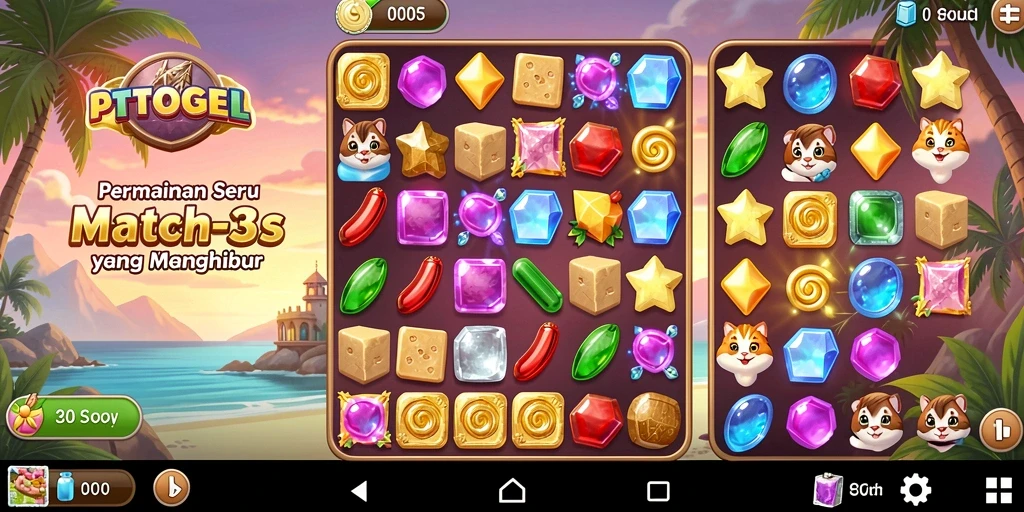 Screenshot gameplay PTTOGEL menunjukkan kombinasi elemen yang menawan.