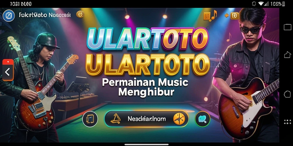 Tampilan gameplay ULARTOTO dengan berbagai elemen musik yang interaktif.
